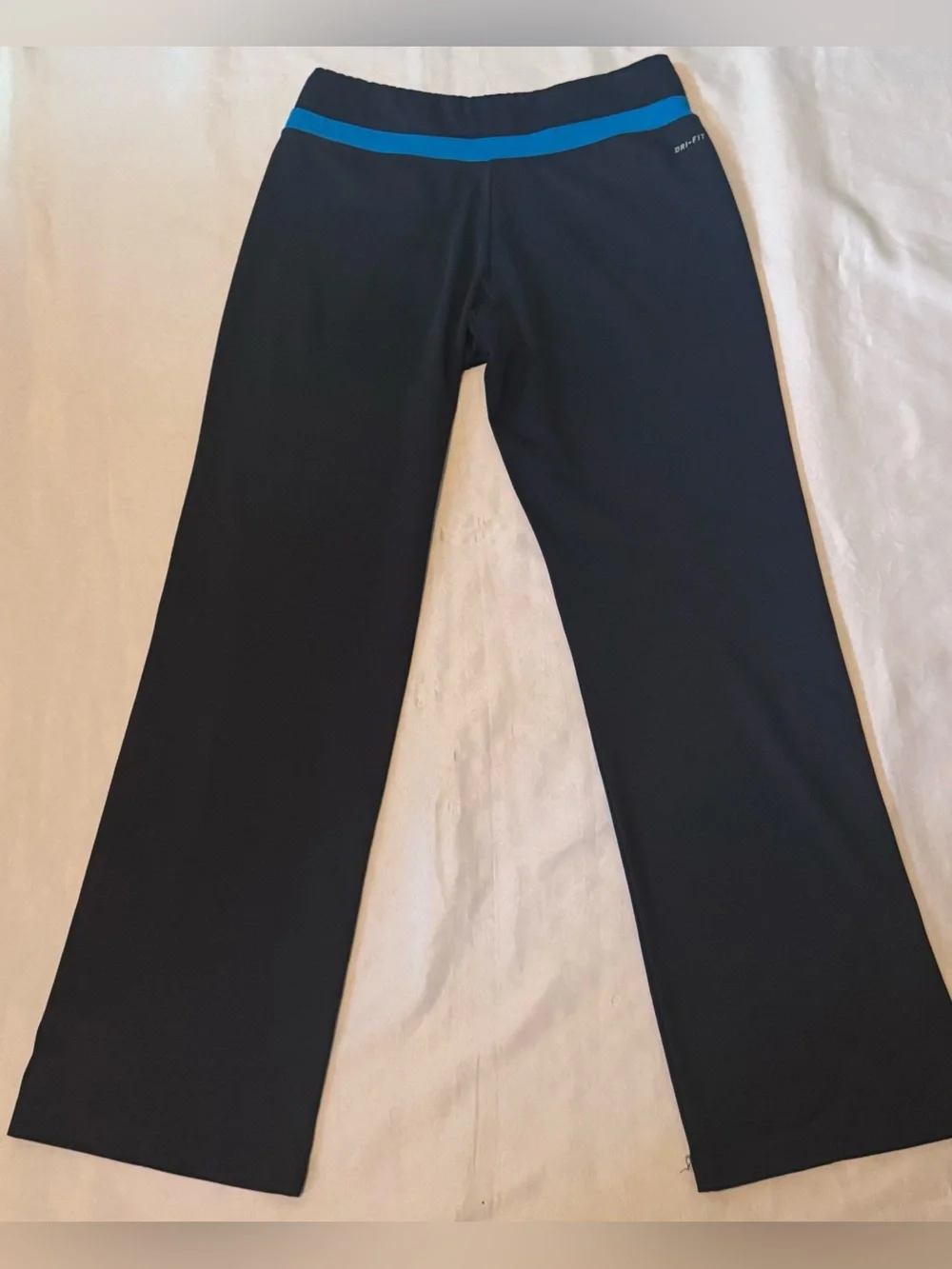 Nike Vintage Circa 2003 Wide Leg Athletic Pants Dri-Fit with Blue Waistband EUC